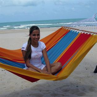 Tenda - Hamaca de verano con palos redondos de 118cm de longitud.